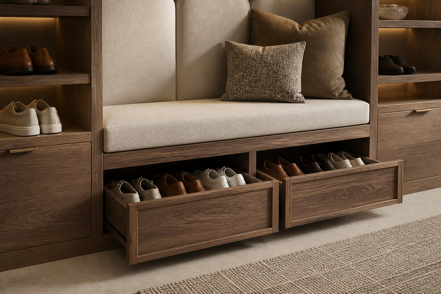 Integrated entryway bench