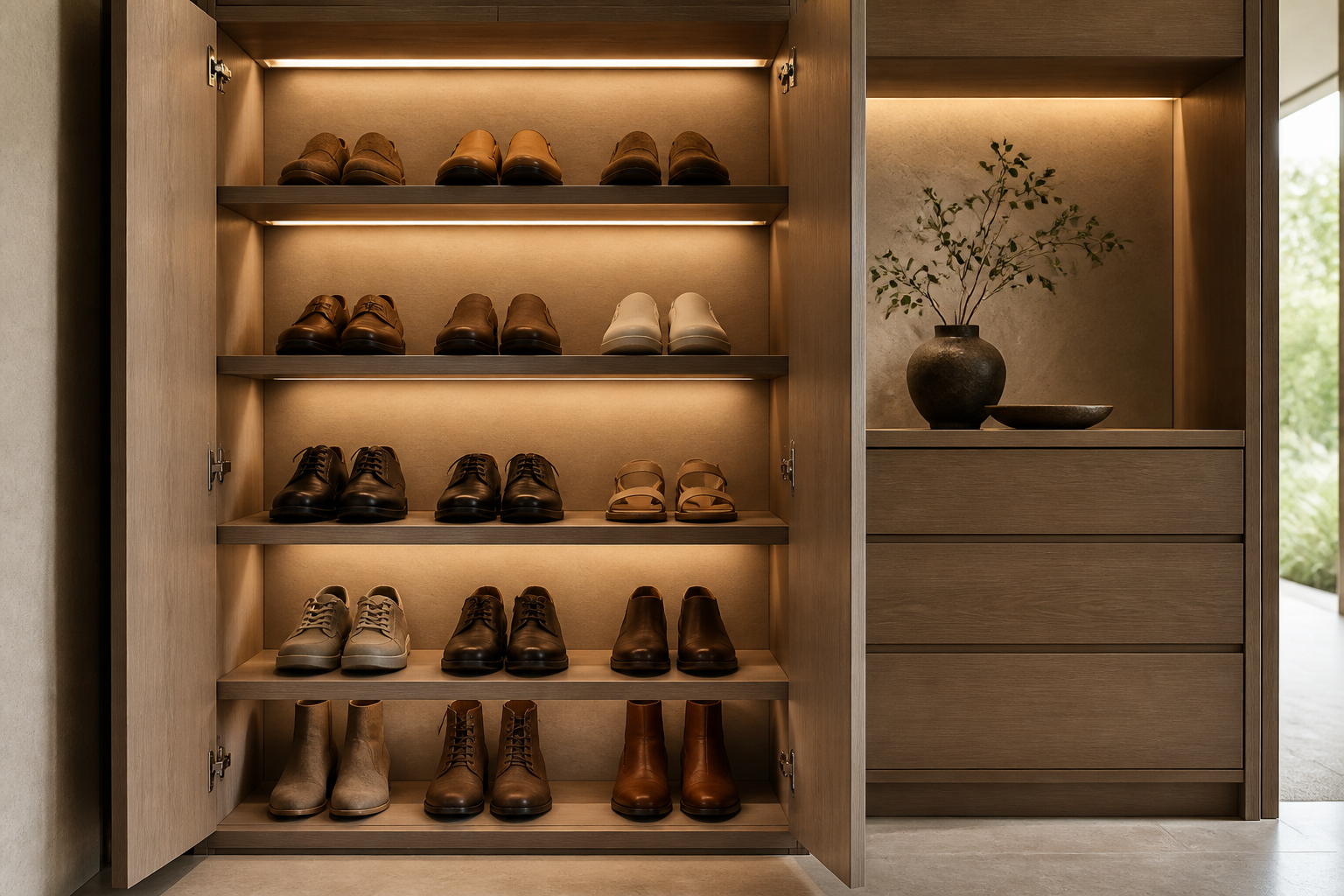 Illuminated custom cabinet niche