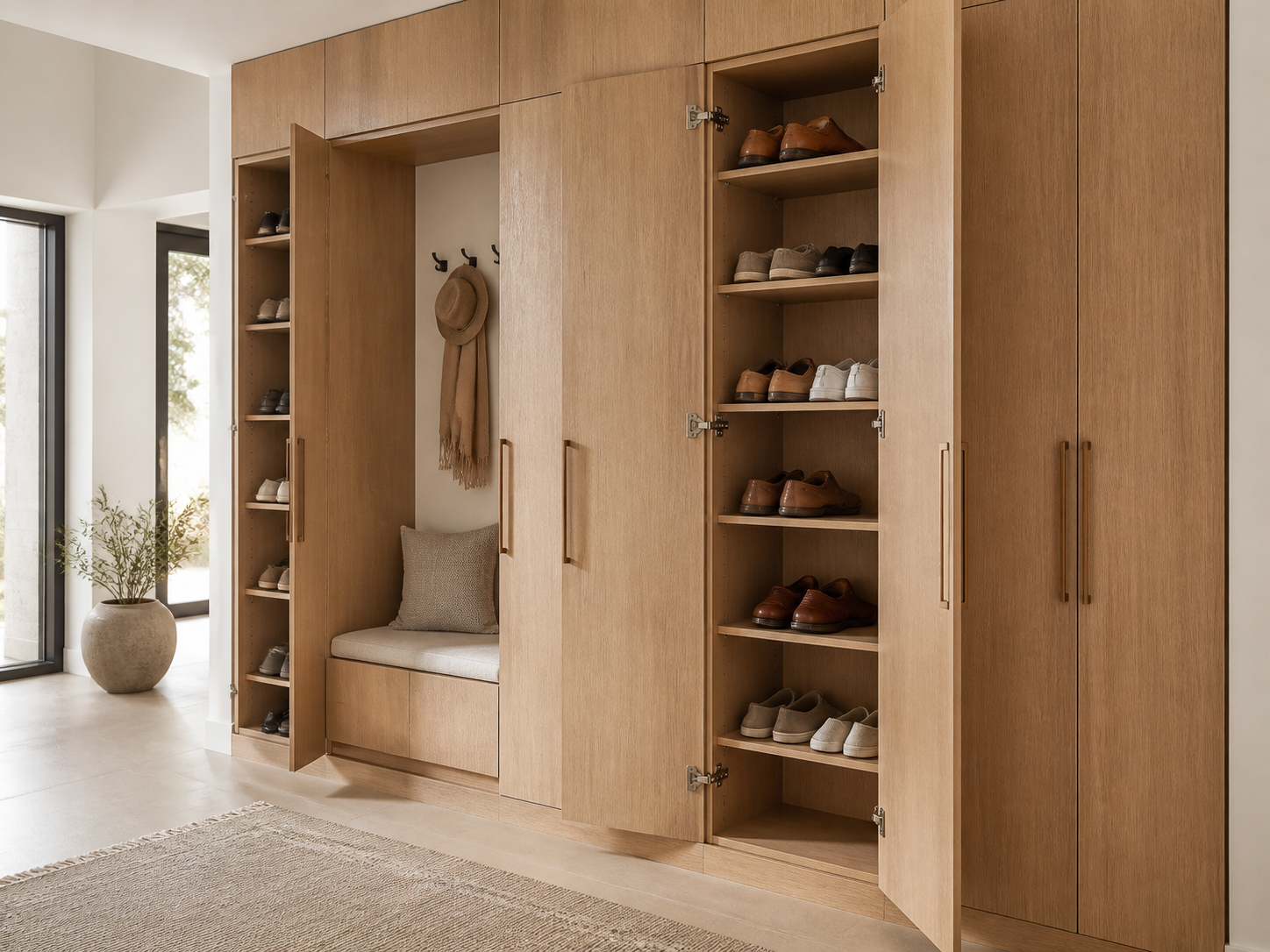 Closed entryway shoe cabinet